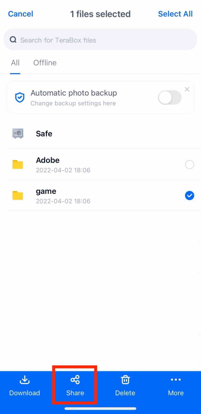 files selected