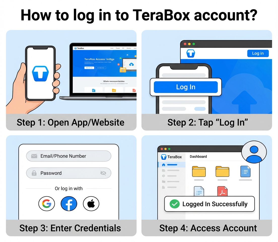 How to log in to TeraBox account?