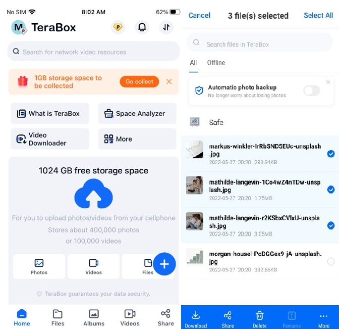 04 TeraBox phone interface