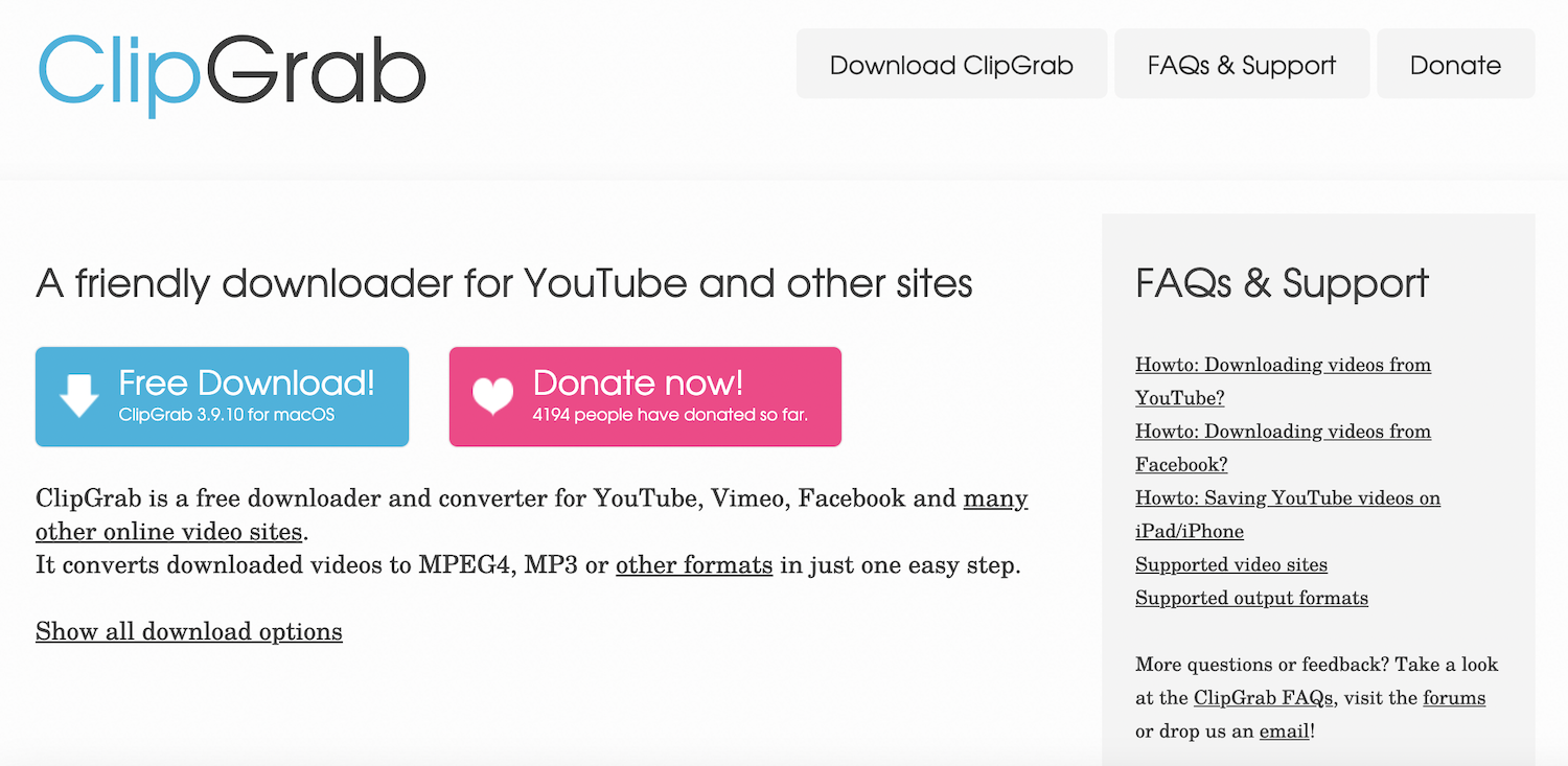ClipGrab YouTube MP3 downloader