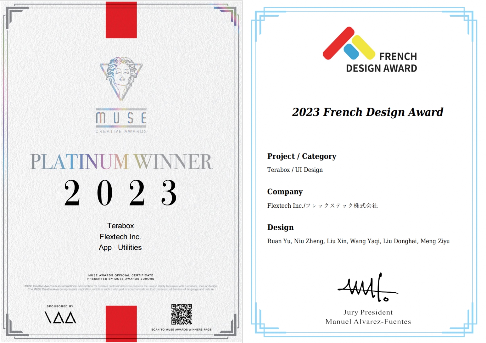 TeraBox - Muse and French Design Award