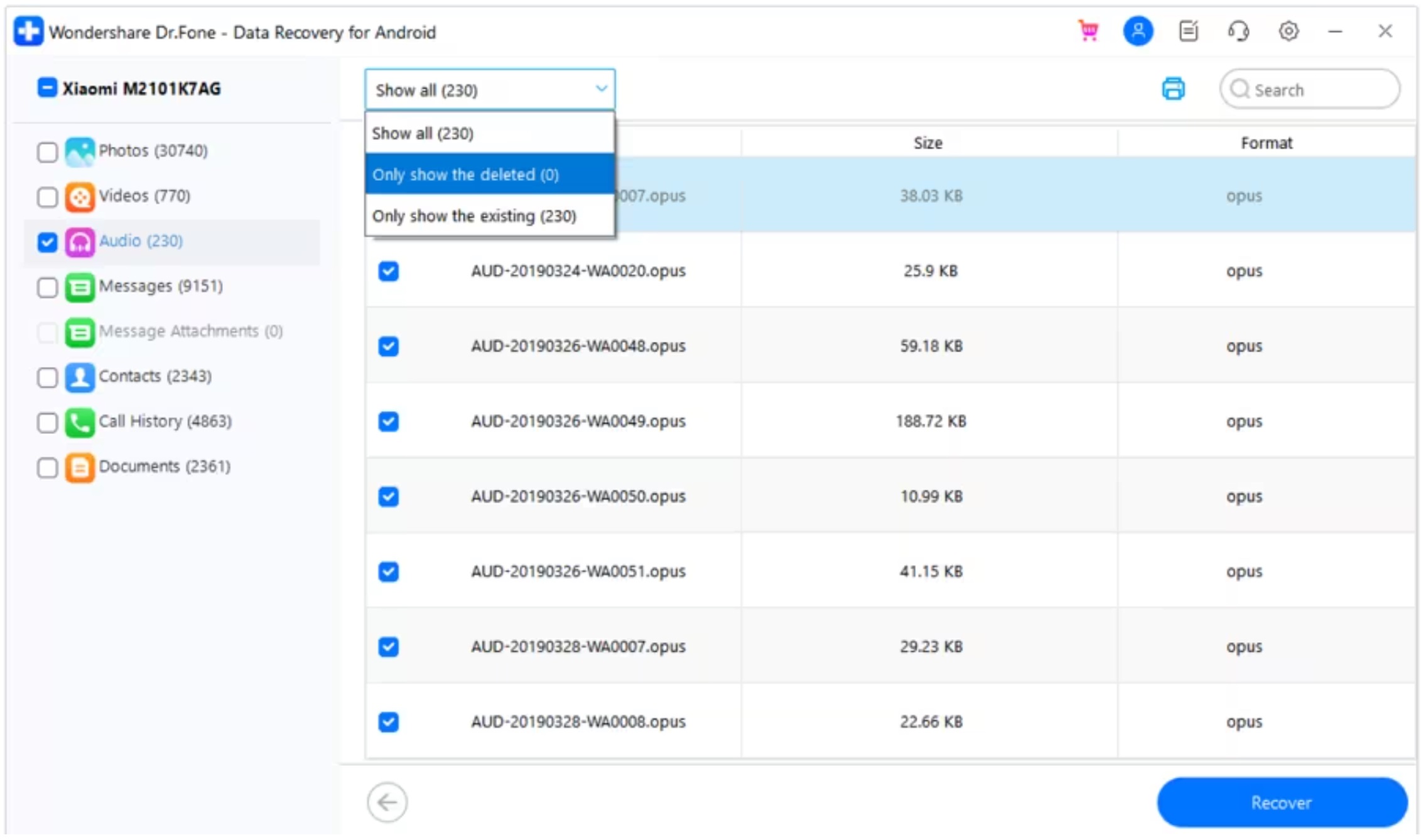 How to Use Data Recovery Tools - using Dr.Fone Data Recovery 03