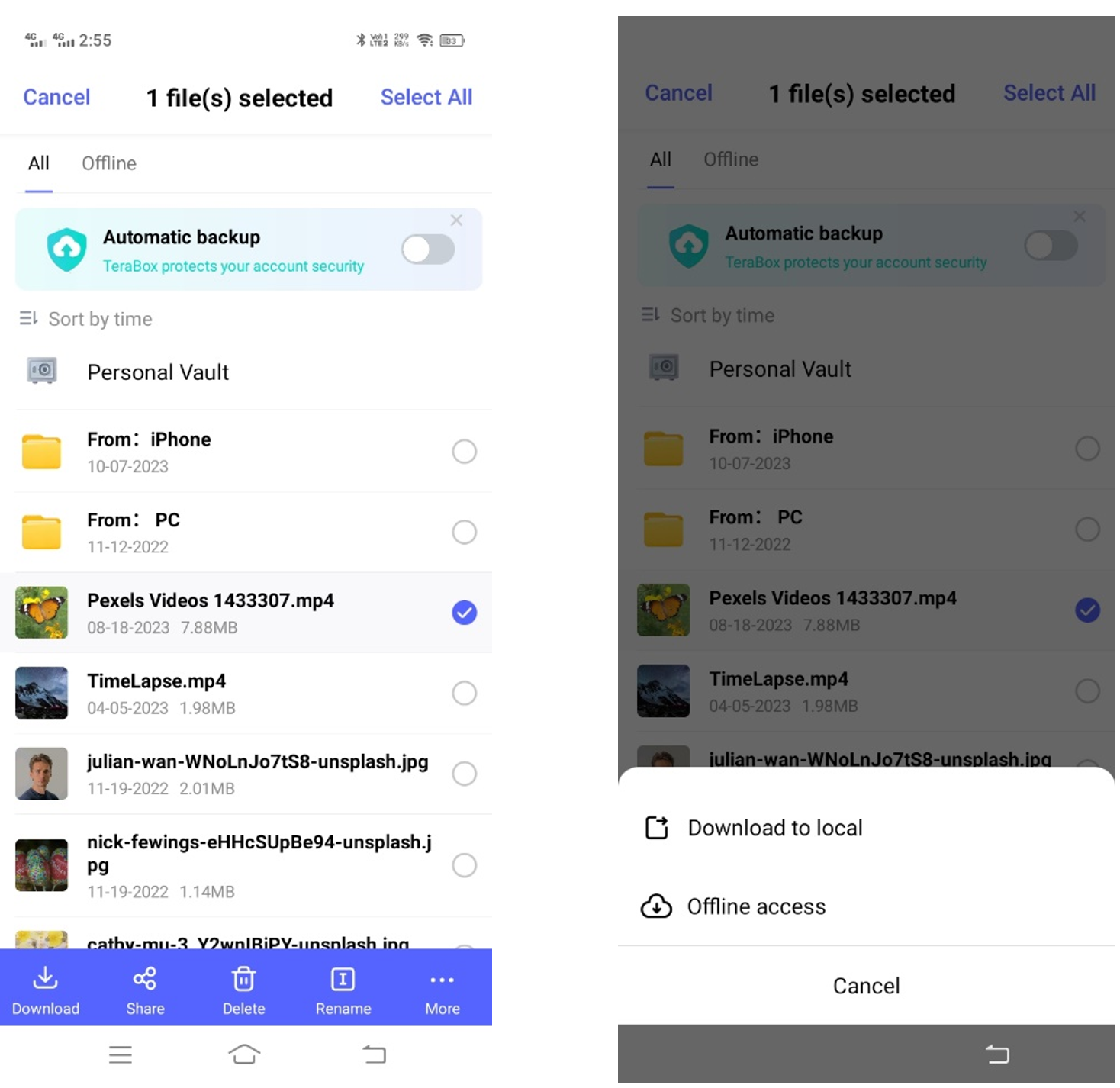 Recover deleted videos from Android - TeraBox 03