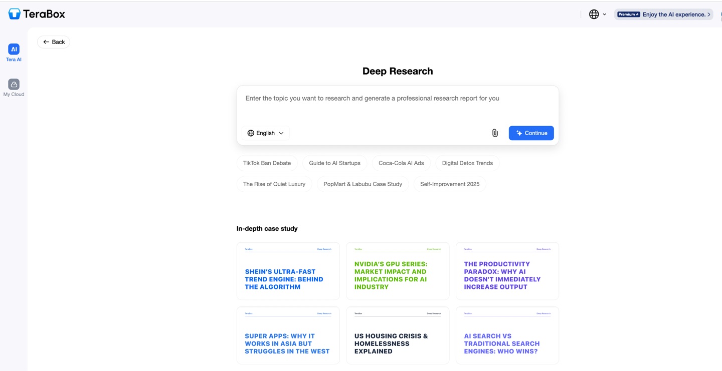 How to Use TeraBox AI Deep Research-Step 1-2