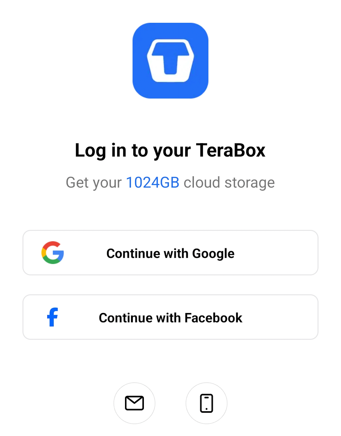 TeraBox-Android-log in