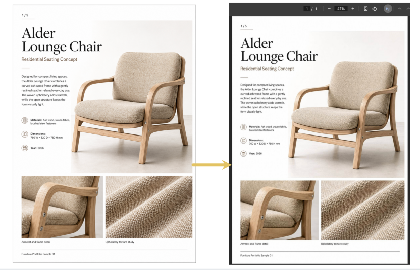 Original JPG and converted PDF quality comparison