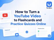 Banner for a blog post about turning YouTube videos into flashcards and practice quizzes online with TeraBox AI Study Assistant.