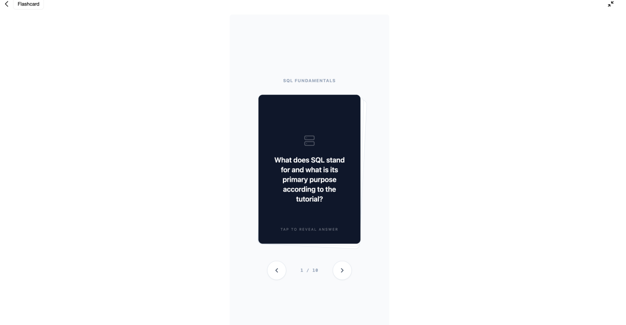 Select Quiz in TeraBox AI Study Assistant to generate practice questions from a video.